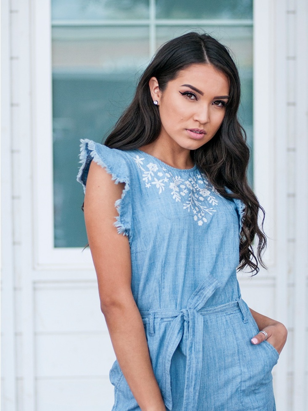 VINCE CAMUTO CHAMBRAY JUMPSUIT